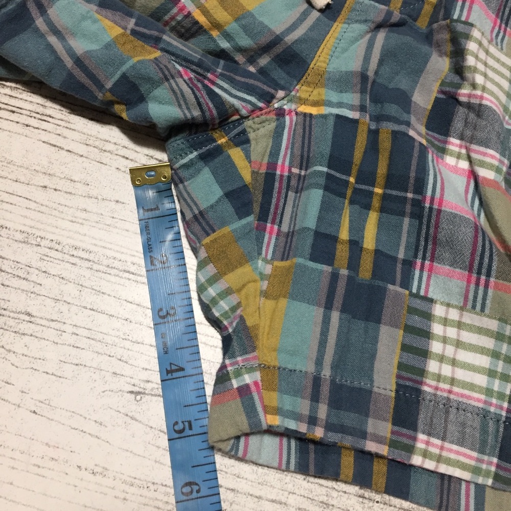 J Crew Madras Plaid Patchwork Drawstring Shorts M… - image 2